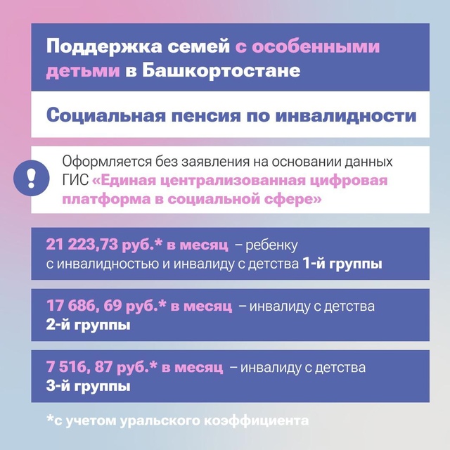 В Башкортостане семьям с особенными людьми уделяют особое внимание. При оказании помощи ориентируются и на детей с инвалидностью